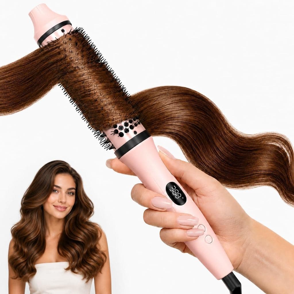Escova Térmica de Dupla Voltagem Bopcal, Escova Redonda Aquecida de 1,5" para Estilização de Cabelo |   Escova Quente pa