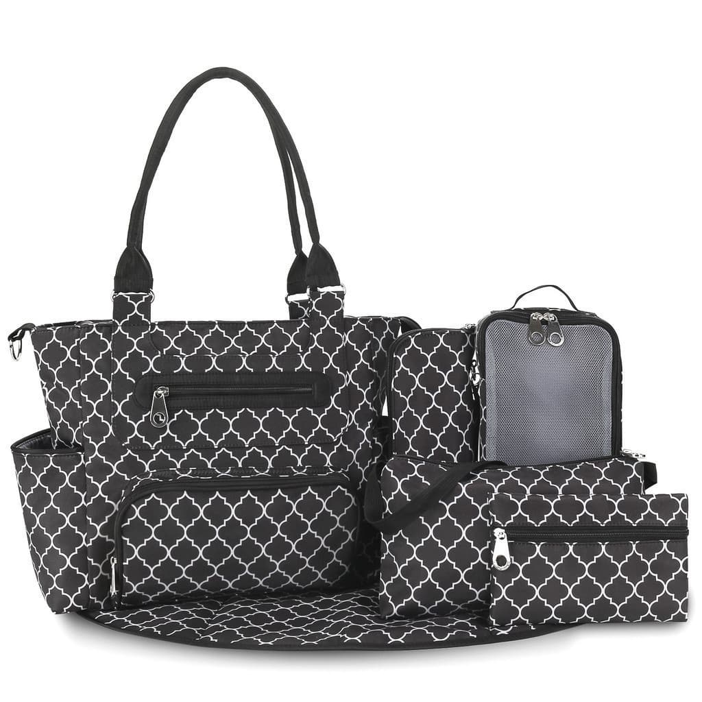 Bolsa Multifuncional para Mães, Grande Capacidade, Bolsa de Maternidade Listrada, Bolsa de Fraldas para Uso Externo