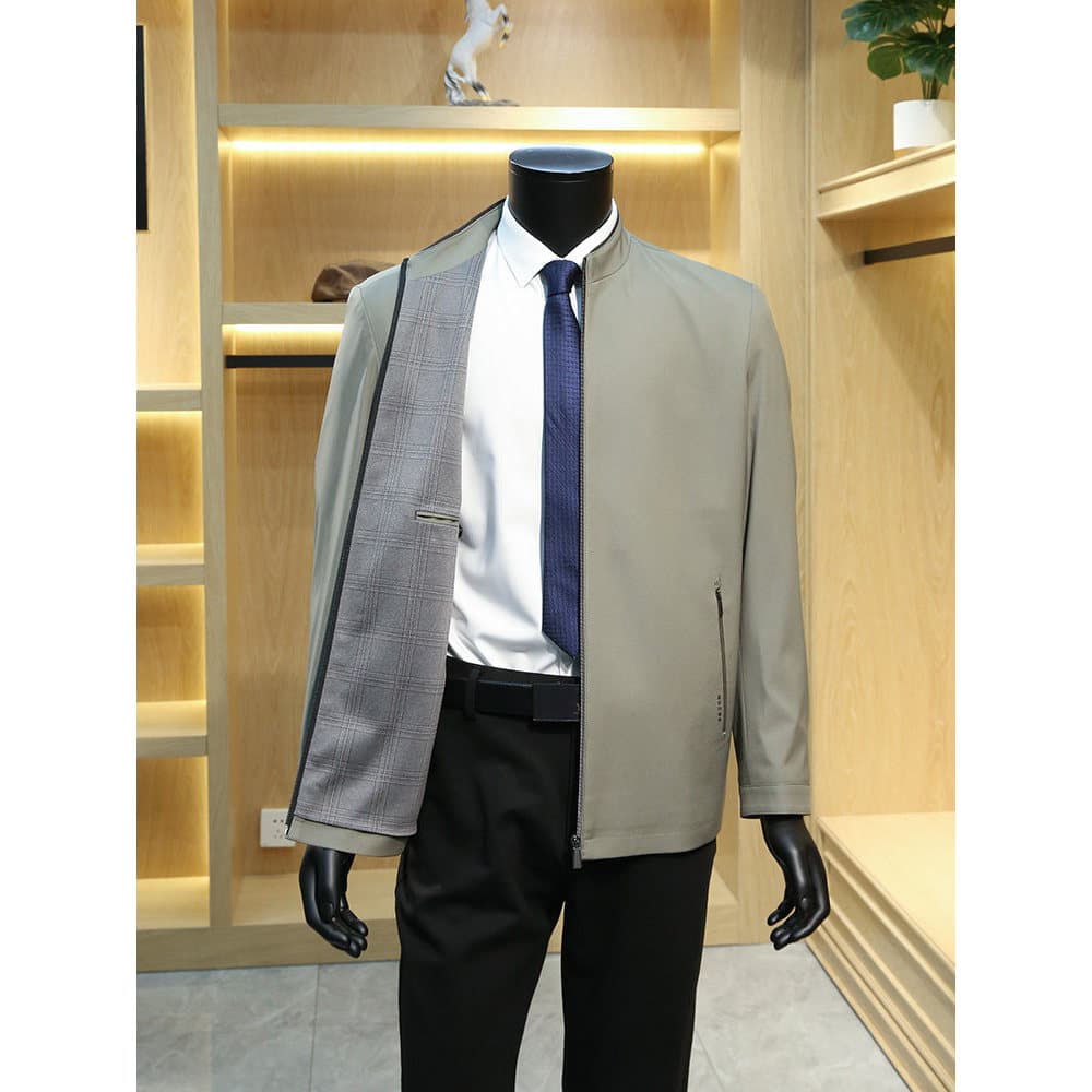 Jaqueta de gola alta masculina de meia-idade 2023 primavera novo estilo pai de meia-idade negócios jaqueta Casual Centra