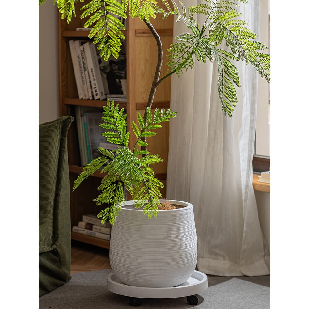 Vaso de flores tamanho grande árvores de plantio volta bambu redondo respirável planta verde vaso planta simples não-cer