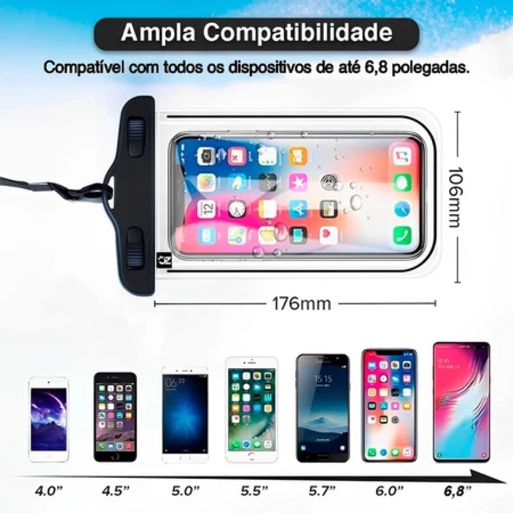 Capa De Celular À Prova D'água Capinhas Proteção Impermeável Chuva Mergulhos Aquáticas Capa Celular à Prova d'Água Chuva