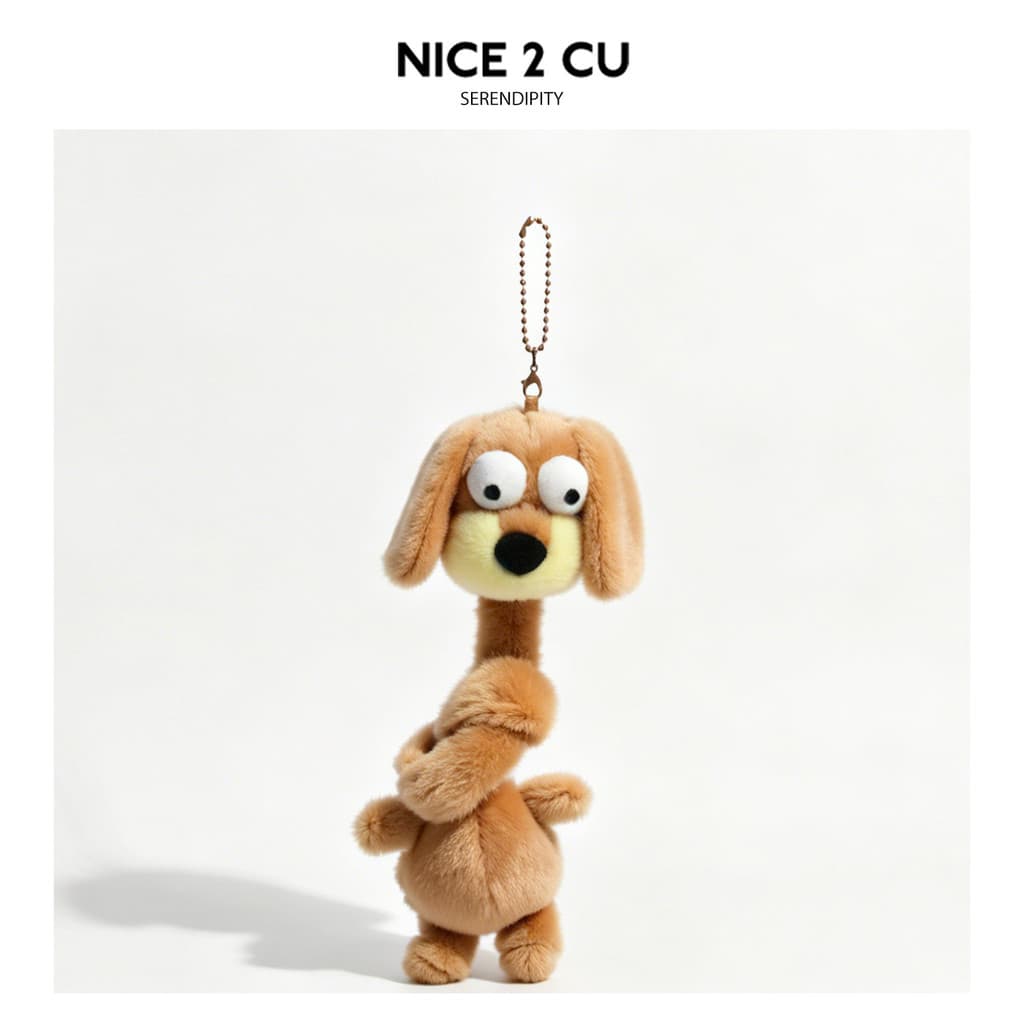 Bonito pescoço longo Dachshund cão cura dinossauro boneca de pelúcia casal mochila saco boneca pingente presente chaveir