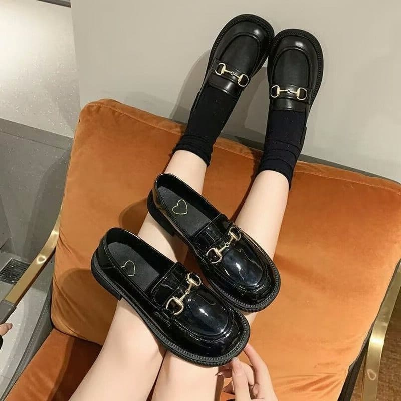 Jk-35 primavera outono novo estilo pequenos sapatos de couro mocassins estilo britânico 41 deslizamento-em feminino 43 t