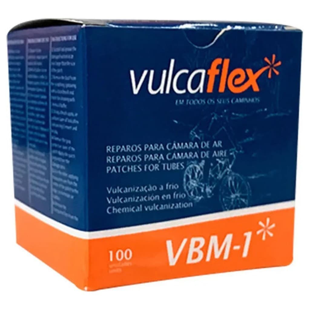 Kit 100 Un Remendo Vulcaflex VBM1 25mm Reparo Frio Camara Ar Carro Caminhonete + 2 Colas