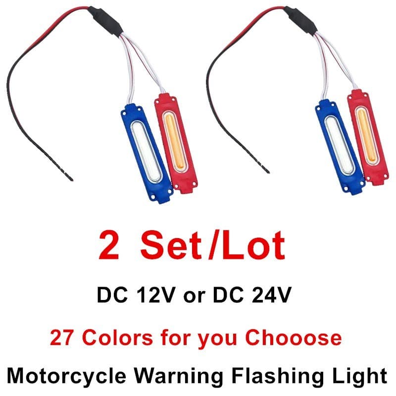 2 Luzes Piscantes De Advertência Estroboscópicas , Suporte De Tensão DC12V Ou DC24V , Perfeito Para Motocicleta , Tricic