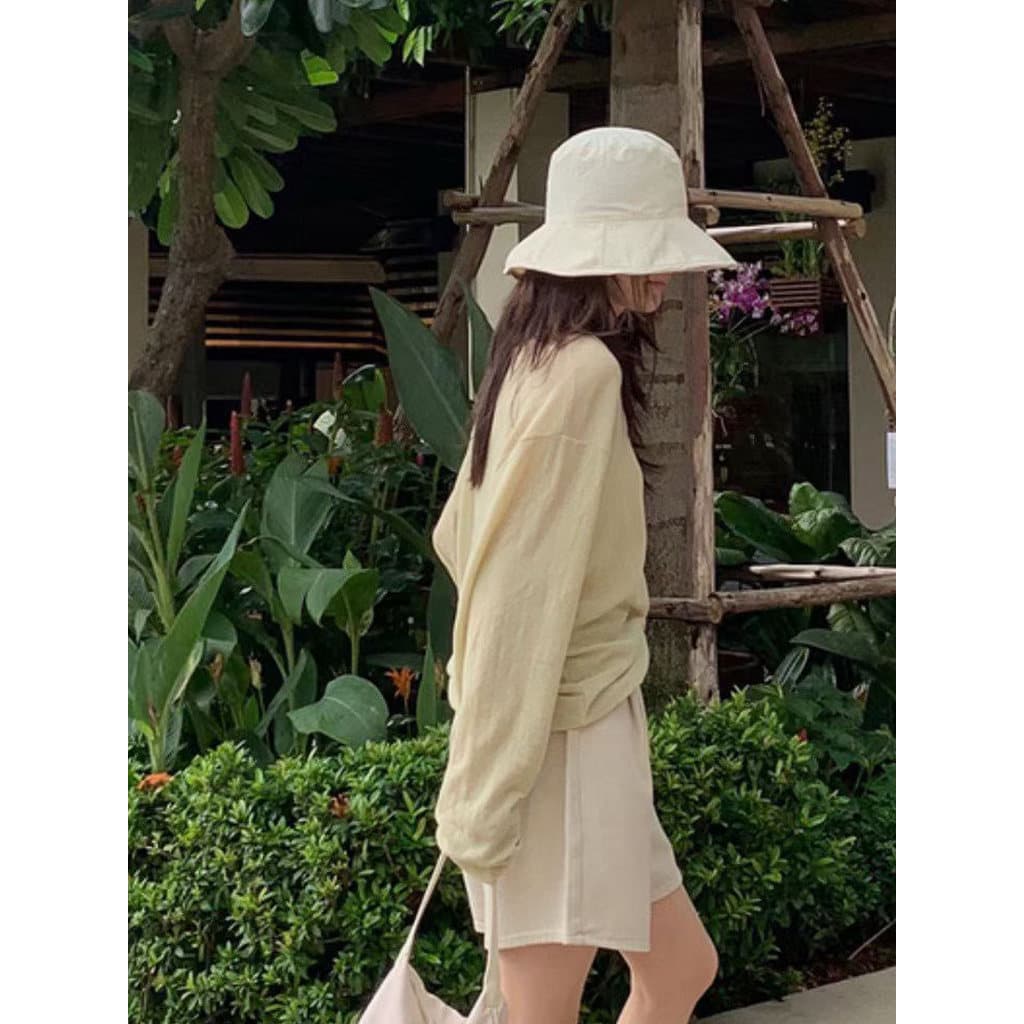 Coreia do sul importado cúpula pára-sol de secagem rápida fio de aço guarda-sol chapéu feminino verão profundo topo pequ
