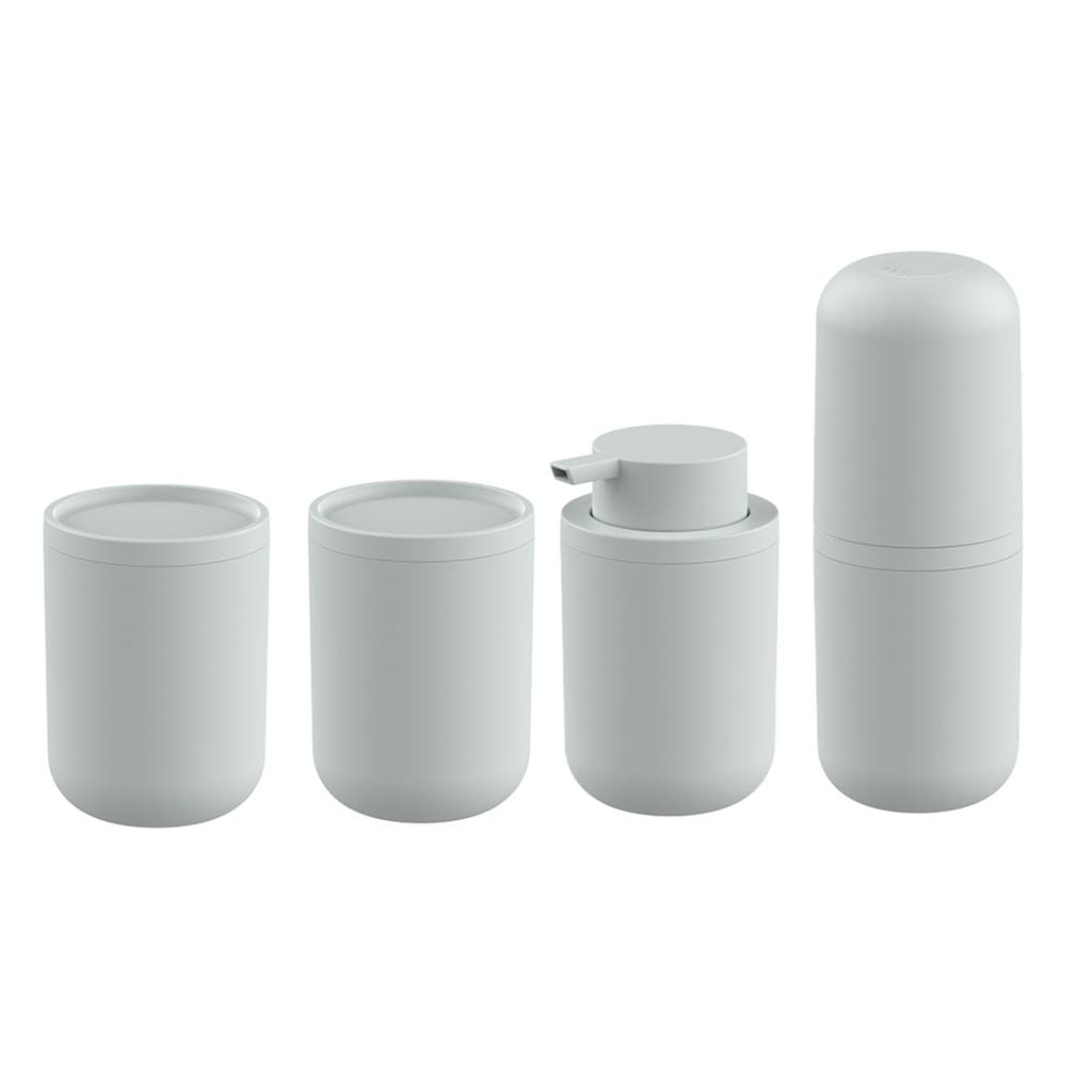 Kit com Porta Escova + Porta Sabonete Liquido + Porta Algodão + Cotonete Ou Bold Banheiro