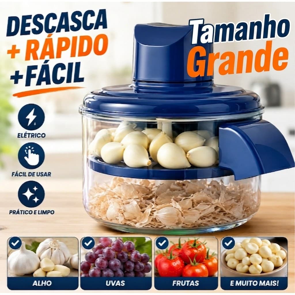 Descascador Elétrico De Alho E Uva Em Aço Inox Automático Prático