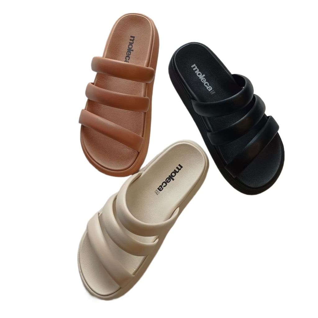 Sandália Feminina Papete Birken Com 3 Tiras Moleca 5469.146