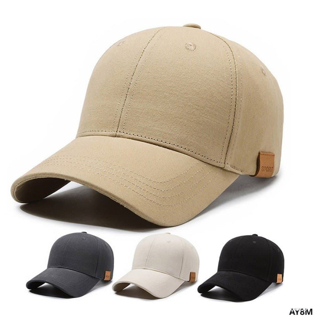 Boné de Beisebol Masculino AY8M-1 em Cor Sólida, Boné Masculino Versátil e Moderno, Boné Simples Retro para Atividades a