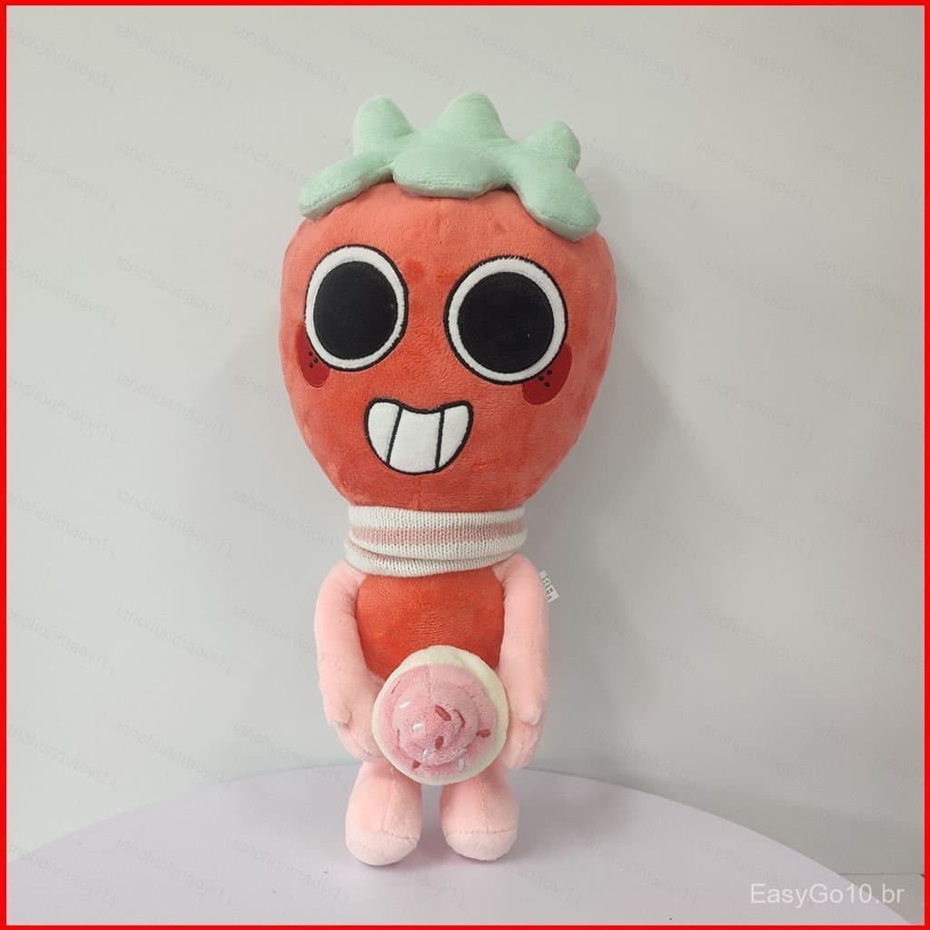 Dandy's World Sprout Seedly Plushie Game Merch Boneca De Pelúcia Fofa De Morango Com Cupcake