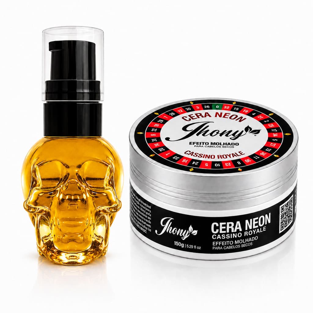 Kit Pasta Modeladora Cassino Royale 150g e Óleo para Barba Gold Million 30ml Jhony Barber