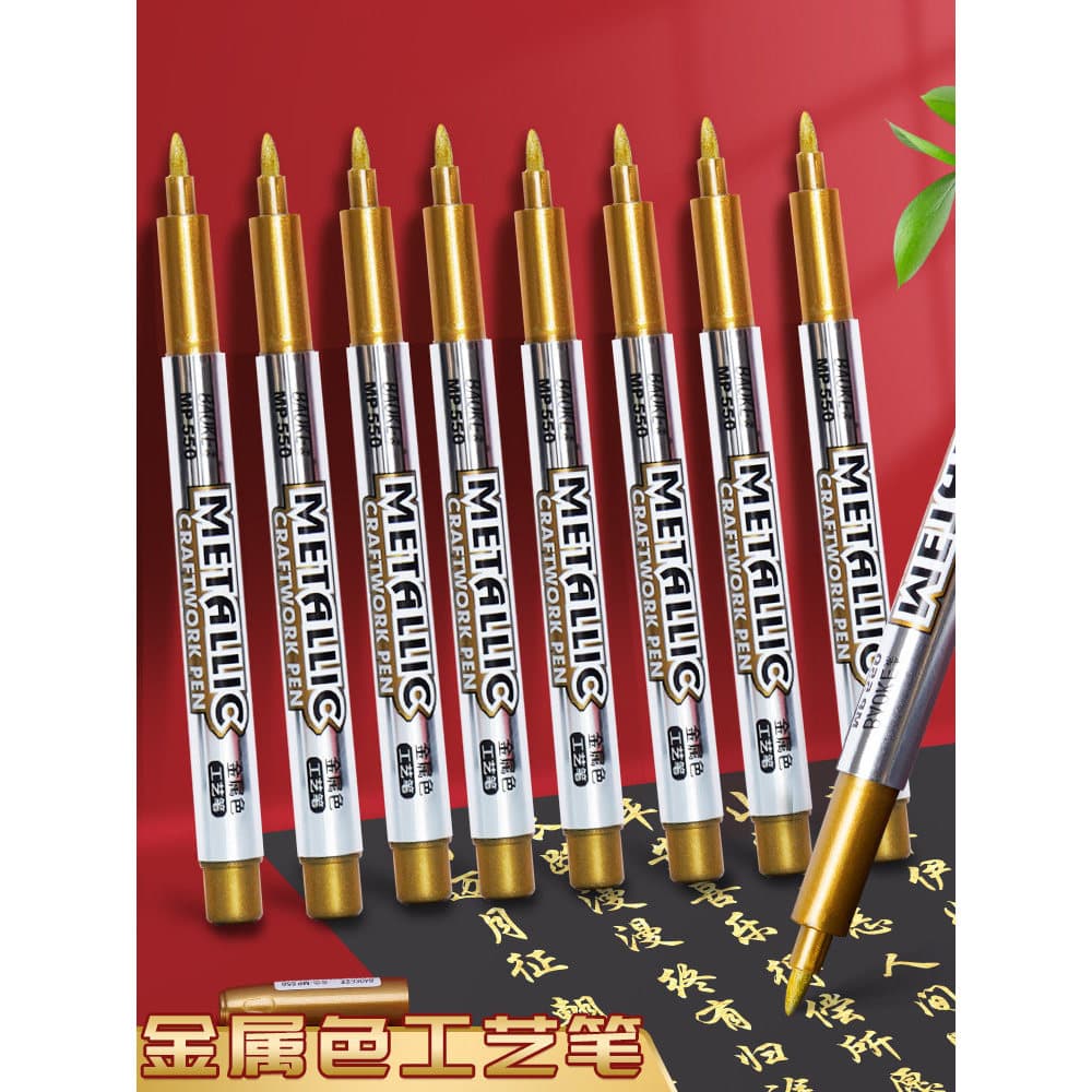 Caneta de assinatura dourada Caneta de assinatura grossa Caneta de tinta dourada Giz dourado Assinatura de convidado de