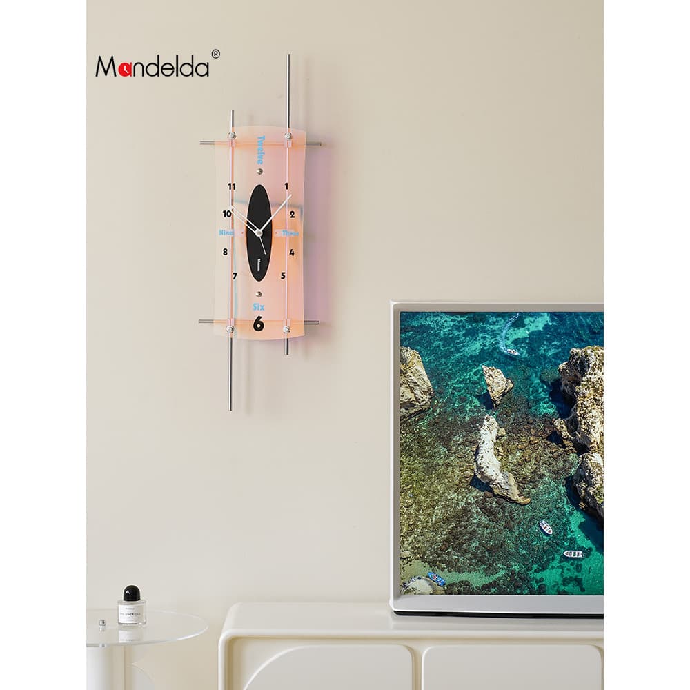 Mandelda marca coreana relógio de parede sala estar luz doméstica relógio de luxo moderno relógio de parede High-End eix