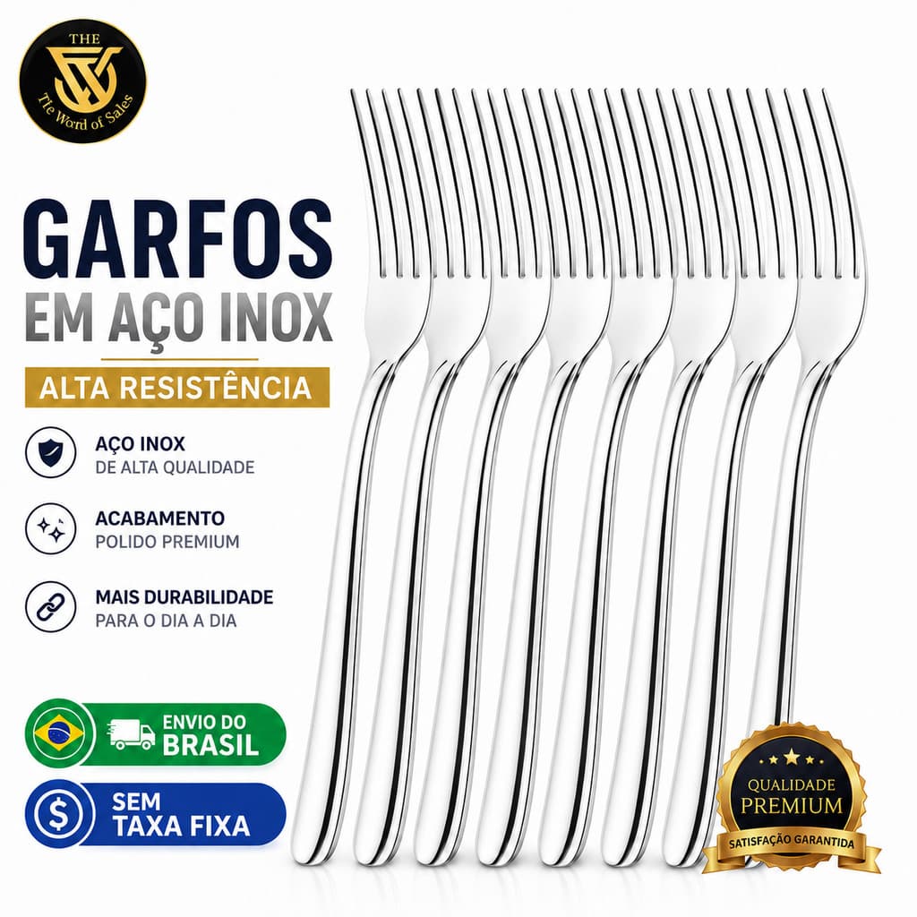 Jogo de Talheres Garfo Colher Faca Mesa 6 e 18 Peças Buffet Restaurante Faqueiro Premium Aço Inox