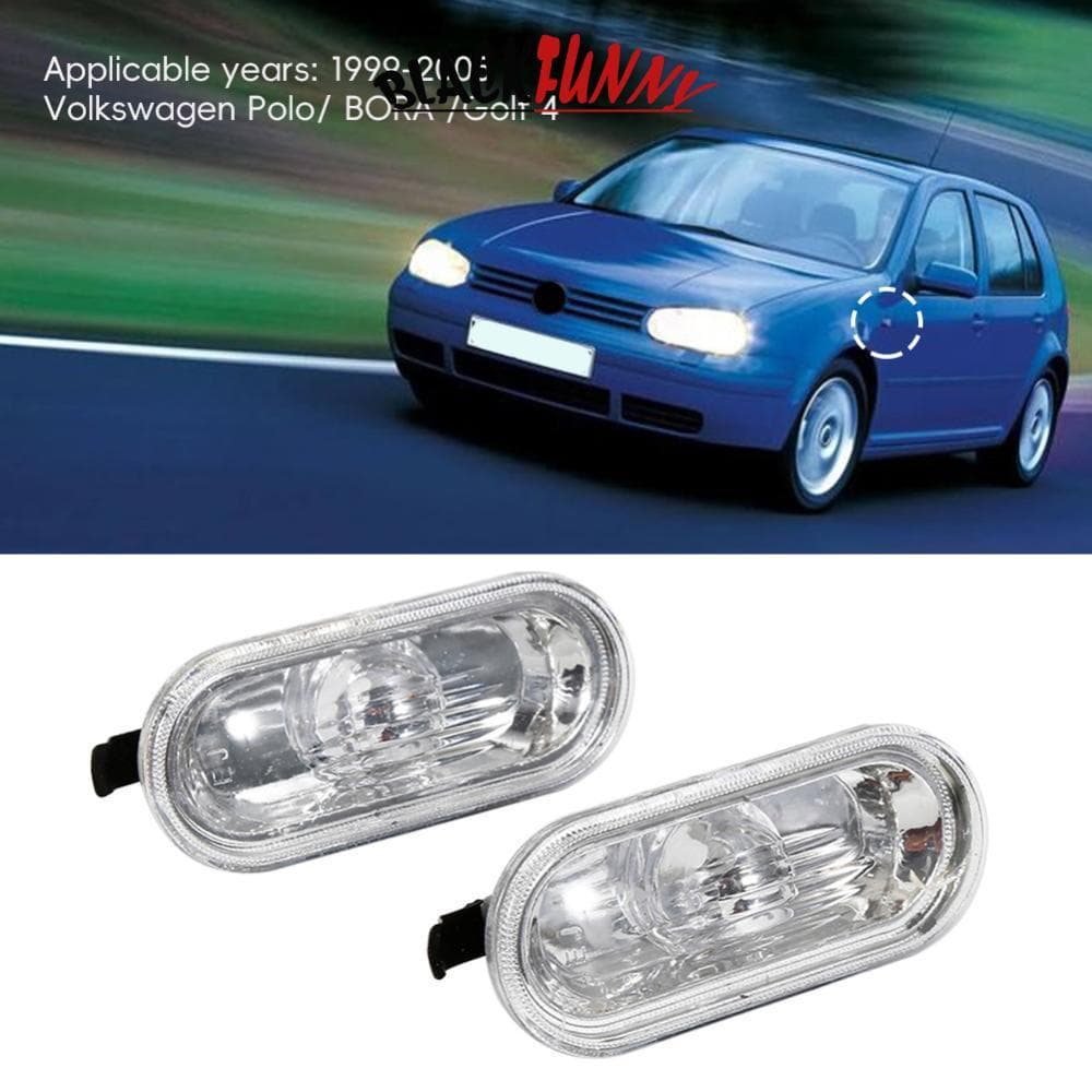 BLACKFUNNY 2 Pçs Luzes De Marcação Laterais Do Carro Sinal Volta Lâmpada Advertência Compatível Para Volkswagen Golf 4 M