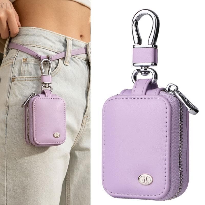 VIVV Capa Pequena Para Fone Ouvido, Bolsa Armazenamento Acabamento Couro PU Transporte Diário,