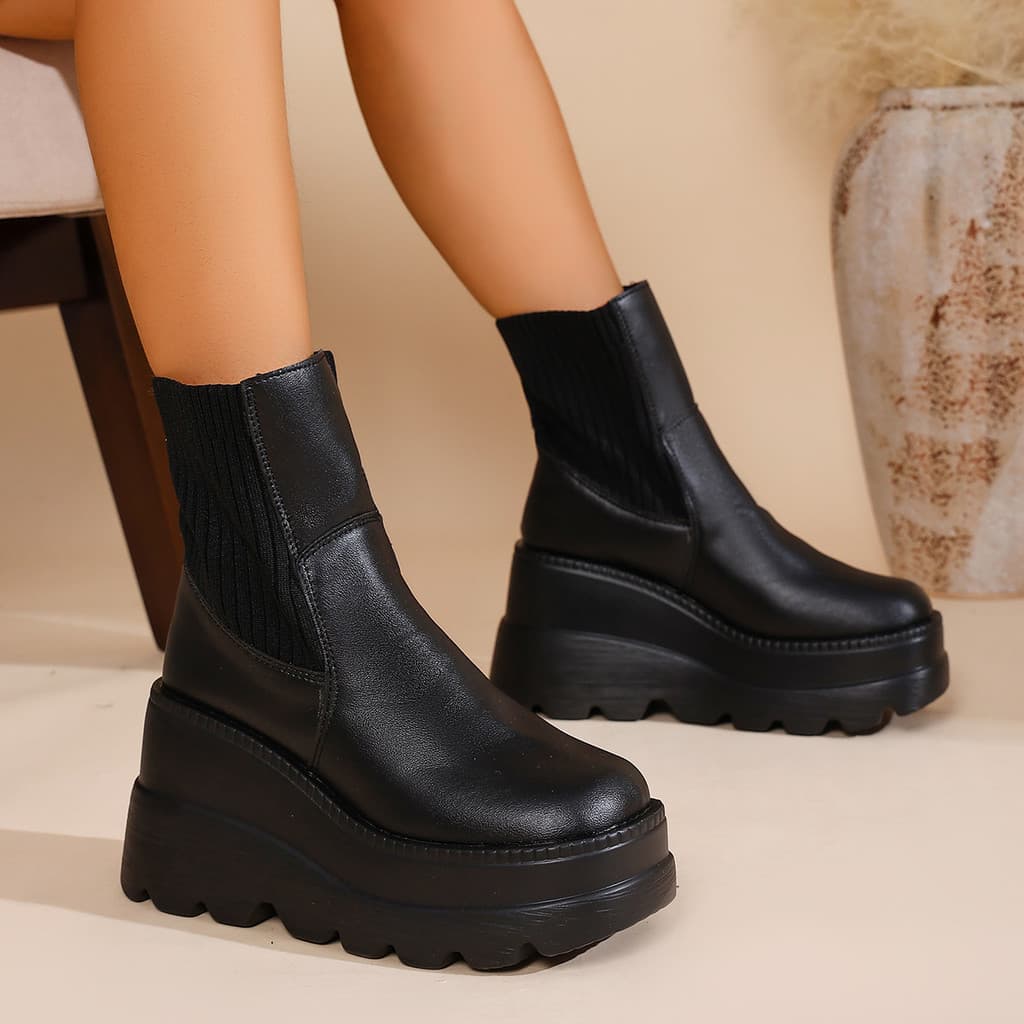 SIZE36-43, botas femininas para motociclista, botas femininas de cano médio com sola grossa, leves e fáceis de usar, mas