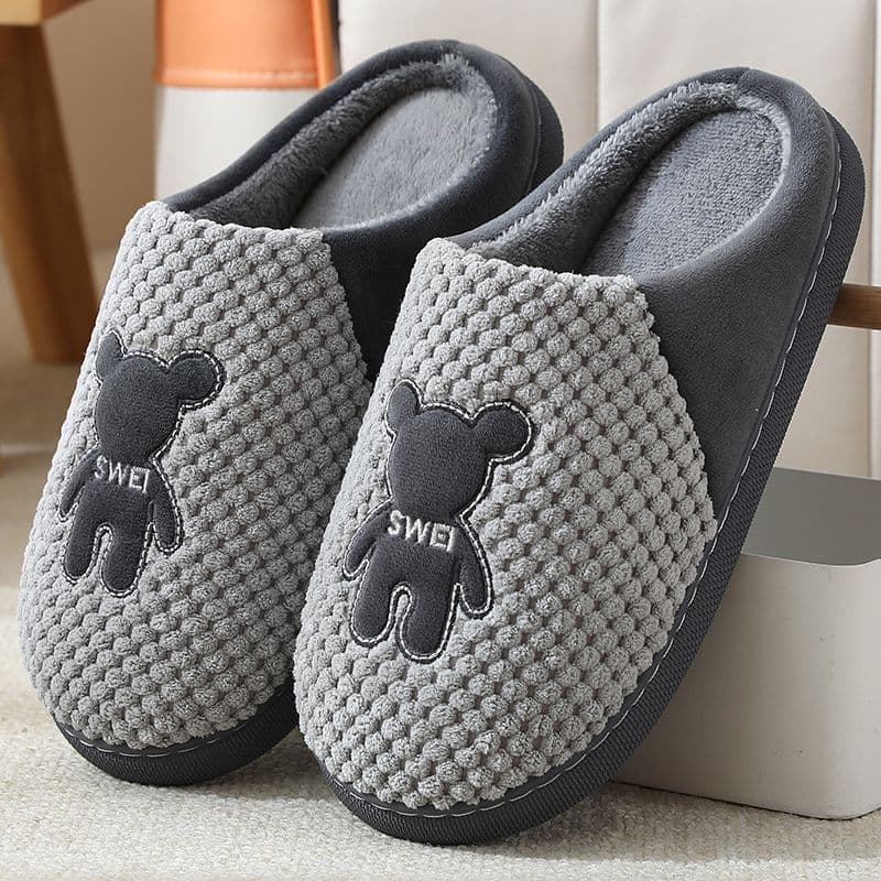 Novo estilo chinelos de algodão masculino inverno tamanho grande interior casa antiderrapante sola grossa quente estudan