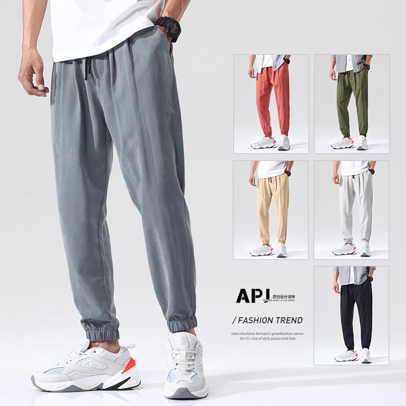 Calças masculinas verão fino Harem calças Street Wear Sweatpants solto calças casuais calças esportivas masculinas 2023