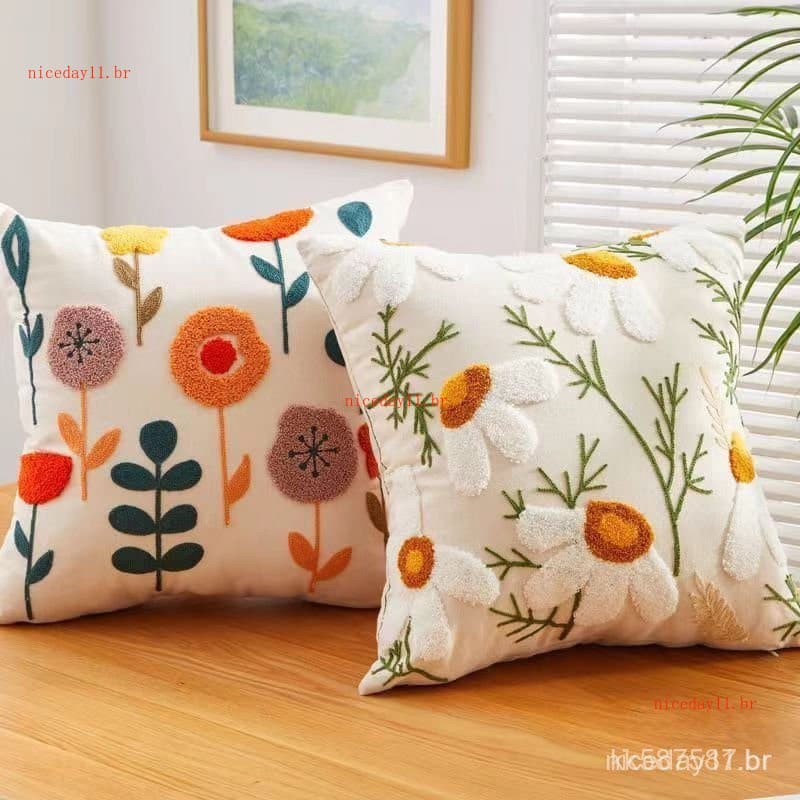 Novas capas de almofada bordadas, capas de almofada decorativas, capas de almofada para sofá, adequadas para V7XU.