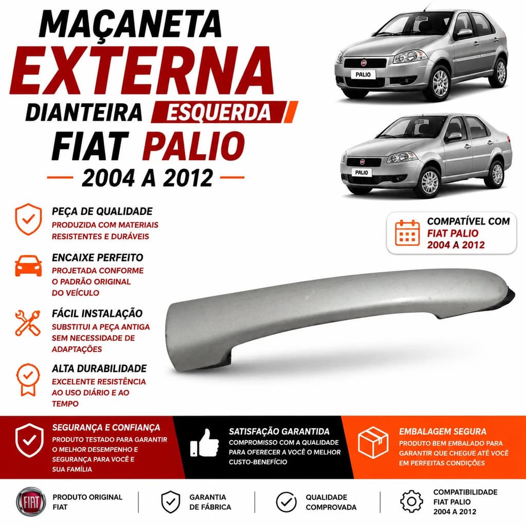 Maçaneta Externa Dianteira Esquerda Fiat Palio 2004 2012