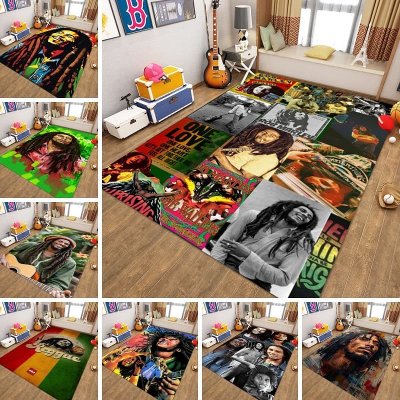 Bob Marley Tapete Quadrado Personalizado Lavável À Prova De Som Para Mesa De Escritório , Sala De Estar , Presente De An