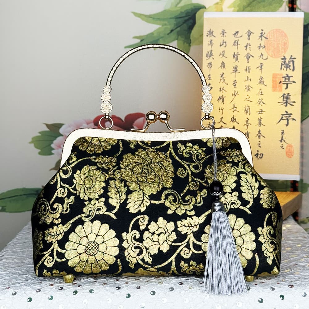 Produto acabado Bolsa Cheongsam estilo chinês Bolsa de jantar Bolsa transversal de três finalidades Bolsa de presente tr