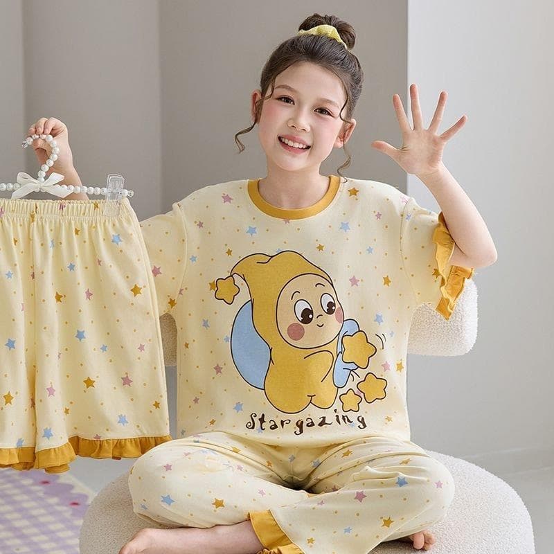 100 pijamas de algodão puro meninas primavera Dachshund médio grande crianças estudantes do ensino médio roupas de casa