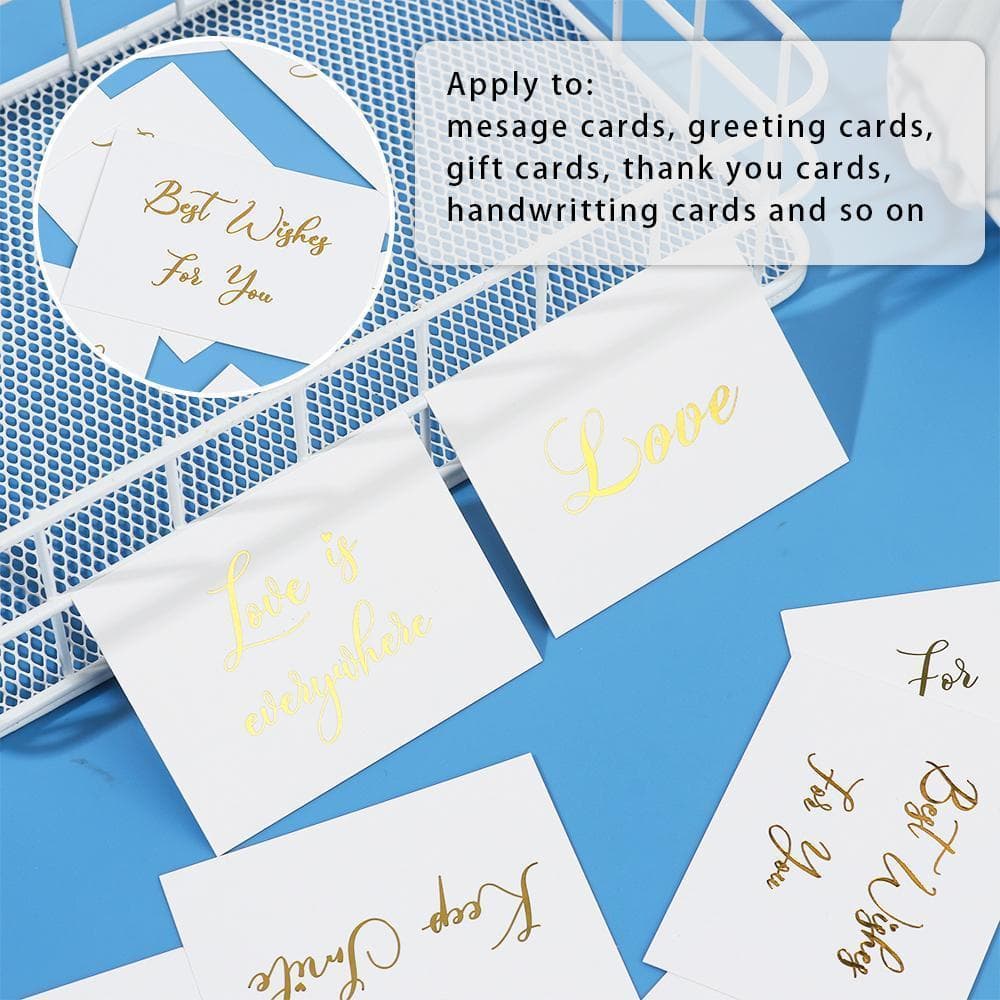 50 Pcs Cartão Branco DIY Decoração Feliz Aniversário Carimbo Dourado