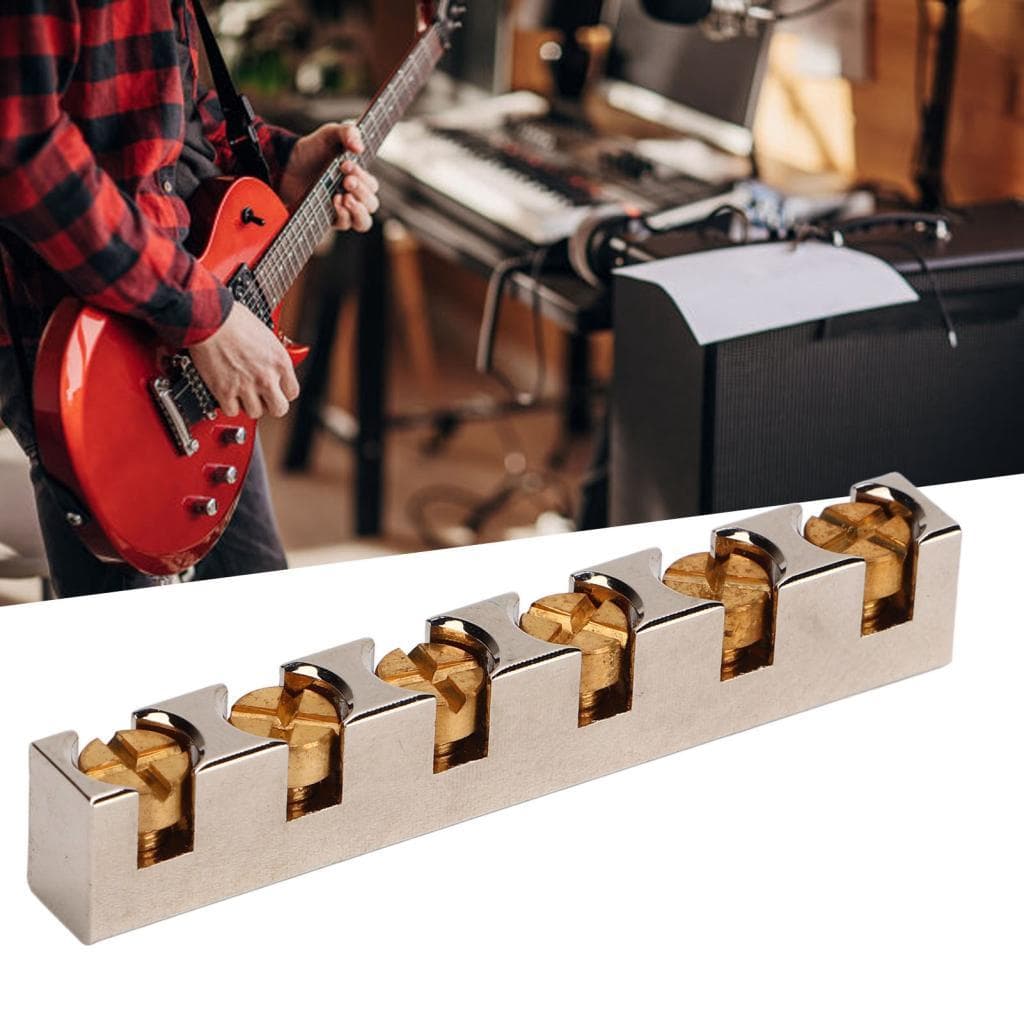 Porca de guitarra ajustável, 6 cordas de metal com parafusos de ajuste preciso para instrumentos elétricos e musicais,
