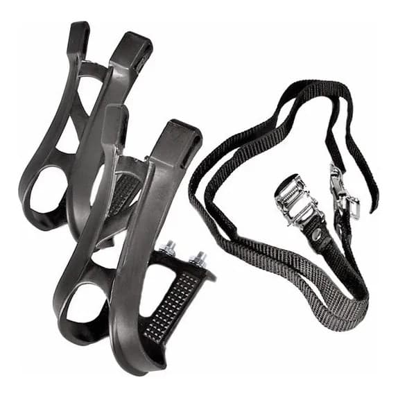 2x Pedal Bicicleta e Spinning de Nylon com Correia Firma Pé