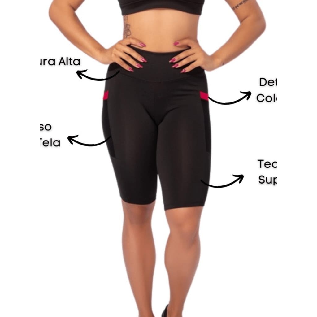 Kit 10 Bermuda Legging Ciclista Feminina Suplex Fitness Academia Bermuda Ginástica Com Bolso Cintura Alta