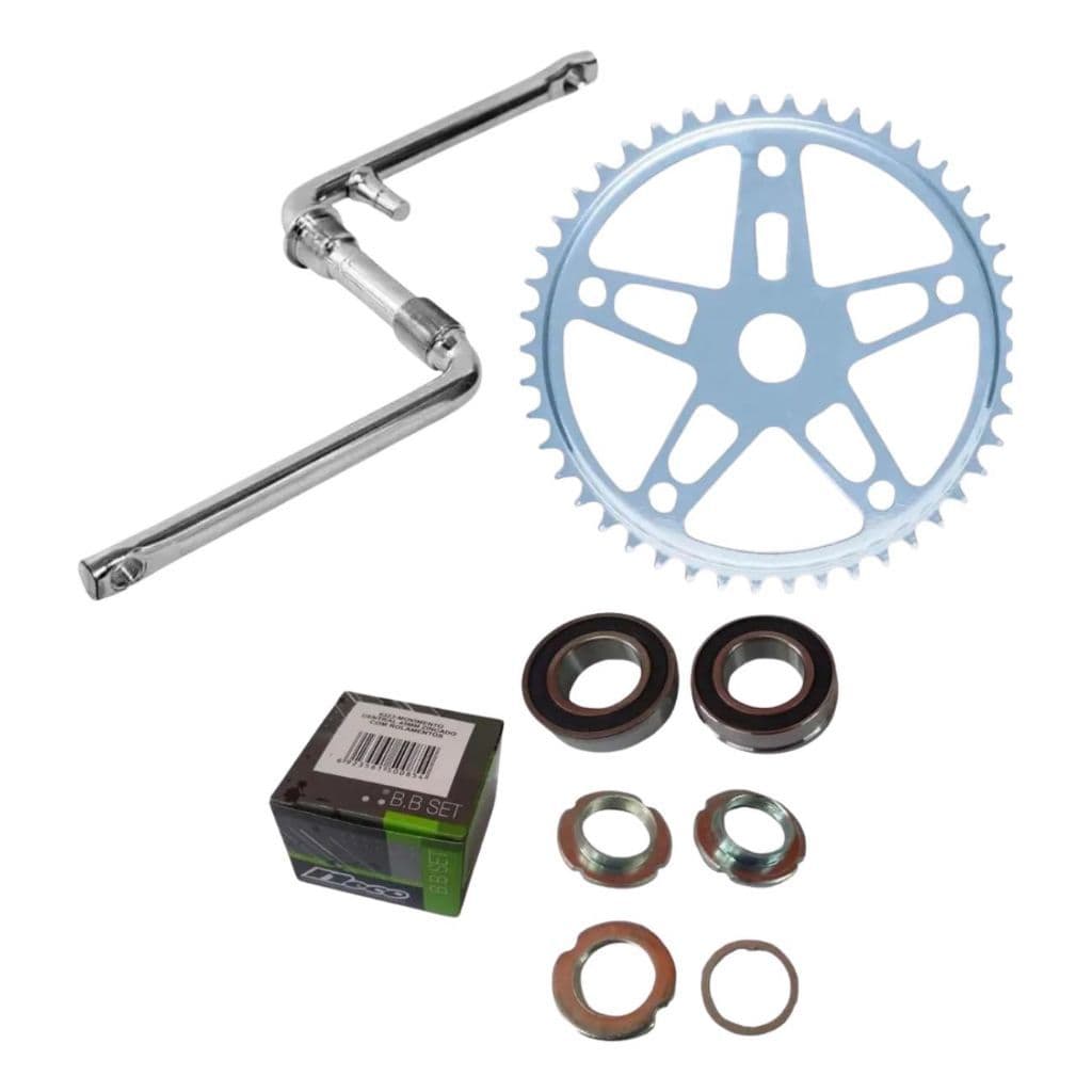 Kit Pedivela Pe De Vela Monobloco Bike Bicicleta 165mm Croma