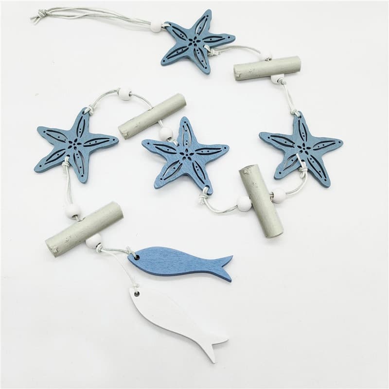 Enfeites de Madeira Oceano Azul, Montados na Parede, Estrela-do-mar, Forma de Concha, Pendente, Decoração Estilo Medit