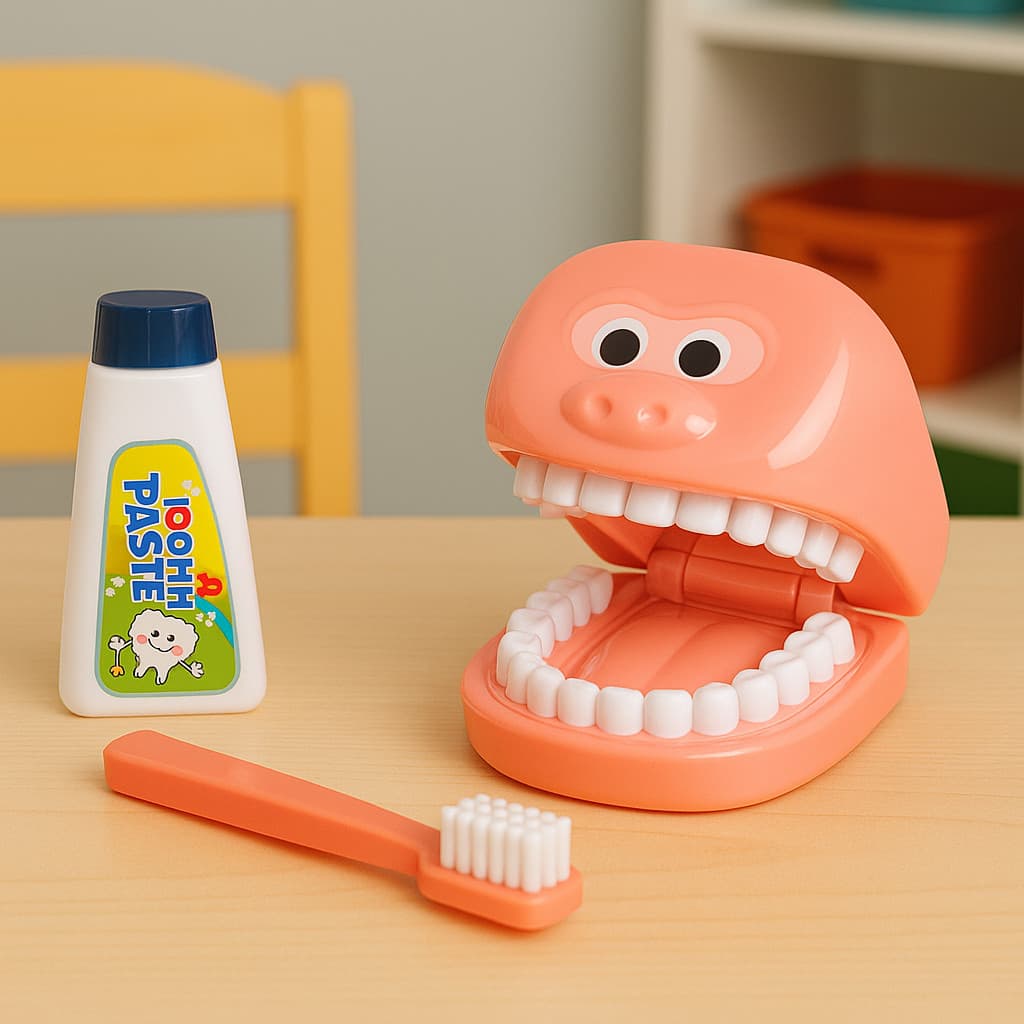 Kit de Higiene Bucal Infantil Brinquedo Dentista – Escova, Pasta e Dentes