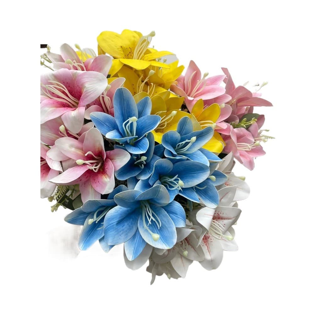 Buquê Artificial de Lírio com 7 Flores 36cm para Decoração/0058