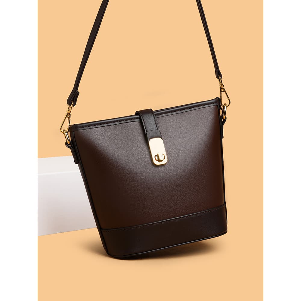 Nicho Design saco feminino 2025 novo estilo High-End sentimento requintado contraste cor balde saco Commuter All-Match p