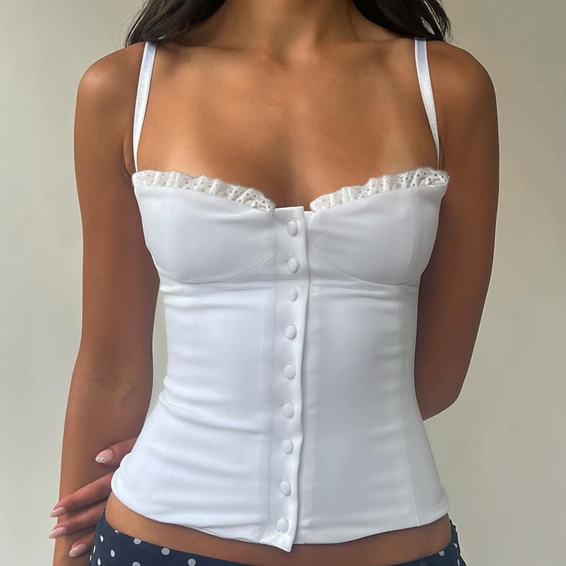 2024 europeu americano renda tubo superior estilingue Design sentir único Breasted cintura estreita mais magro olhar cor