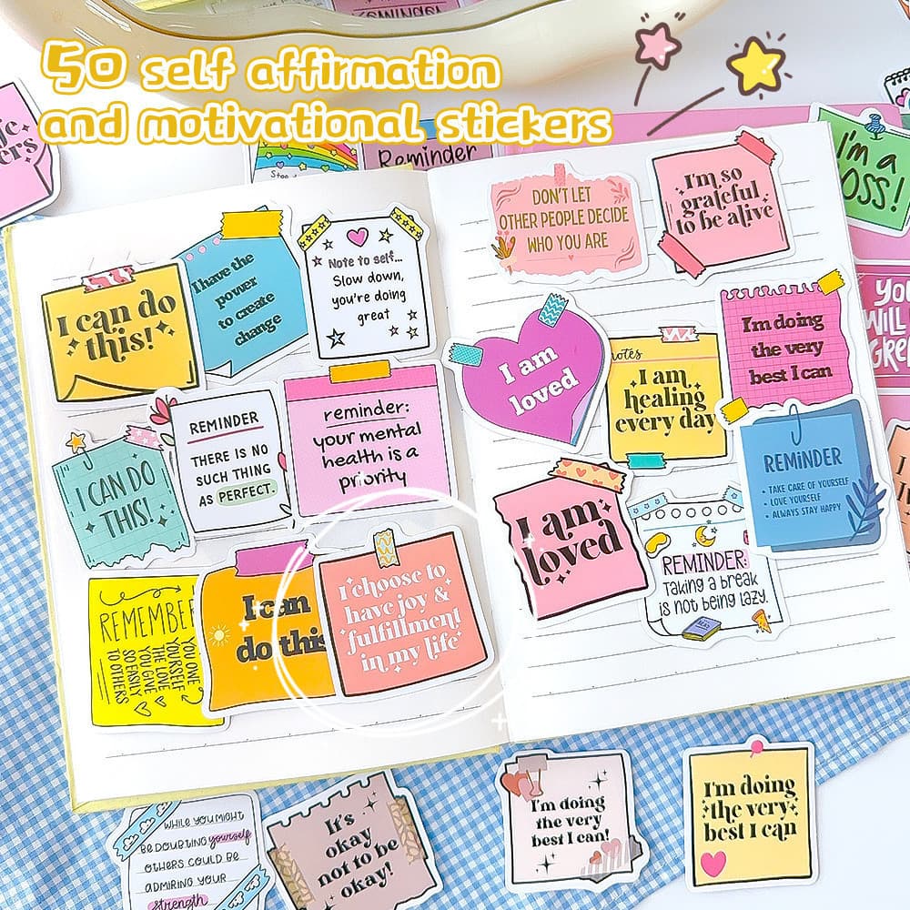 Adesivo De Etiqueta Motivacional De 50 Unidades-Decalques Coloridos De Graffiti Em Inglês-Para Decorar Álbum De Recortes