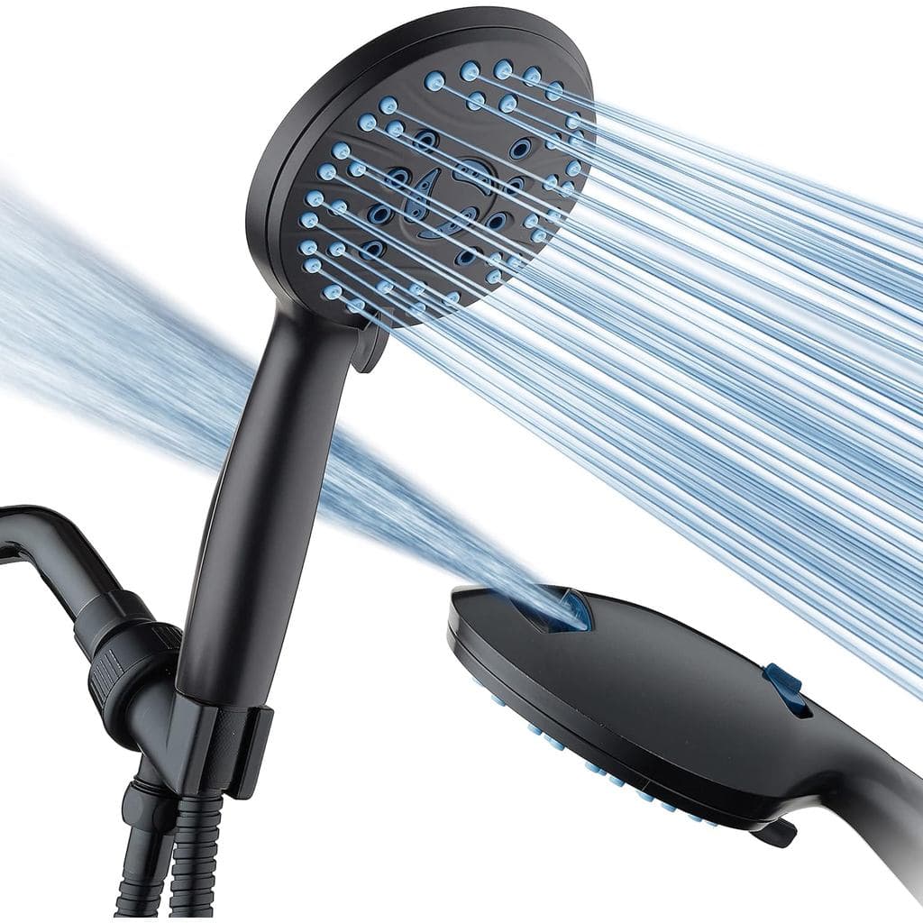 Chuveiro Manual de Alta Pressão AquaCare com 8 Modos - Bico Anti-Entupimento, Limpeza Potente Integrada para Banheiras,