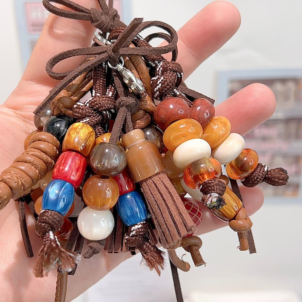 Pingente de bolsa com contas simples, decoração original para calçados, bola com franjas para botas Martin, acessório pa