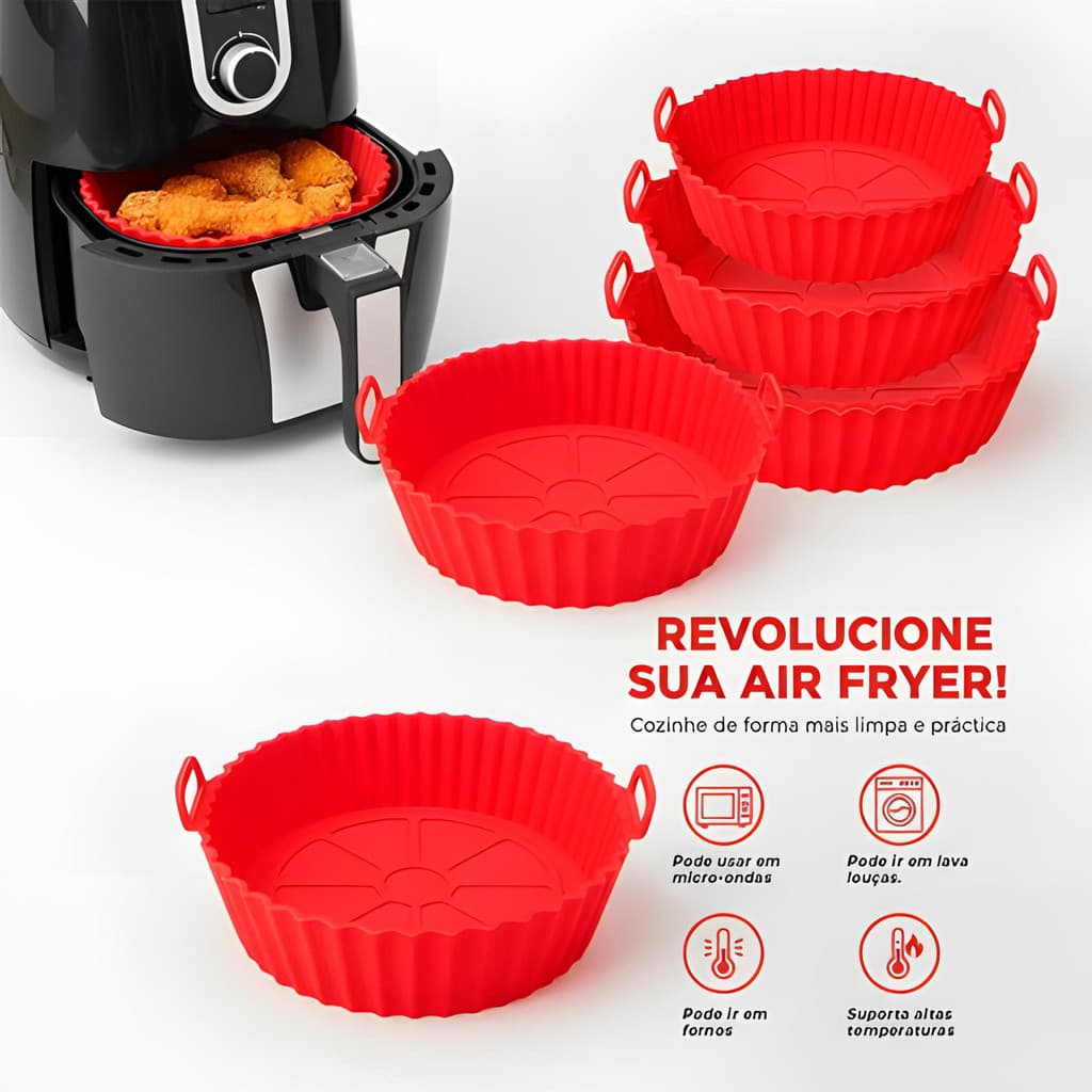 Formas De Silicone Assadeira Para Air Fryer Forno Microondas