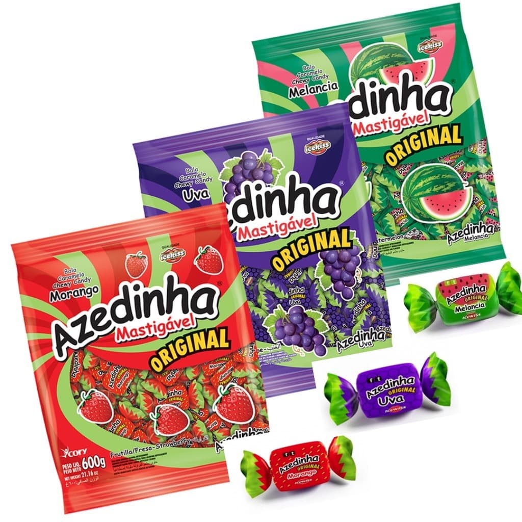 Bala Mastigável Azedinha Cory 500g | Escolha o Sabor Morango, Uva ou Melancia