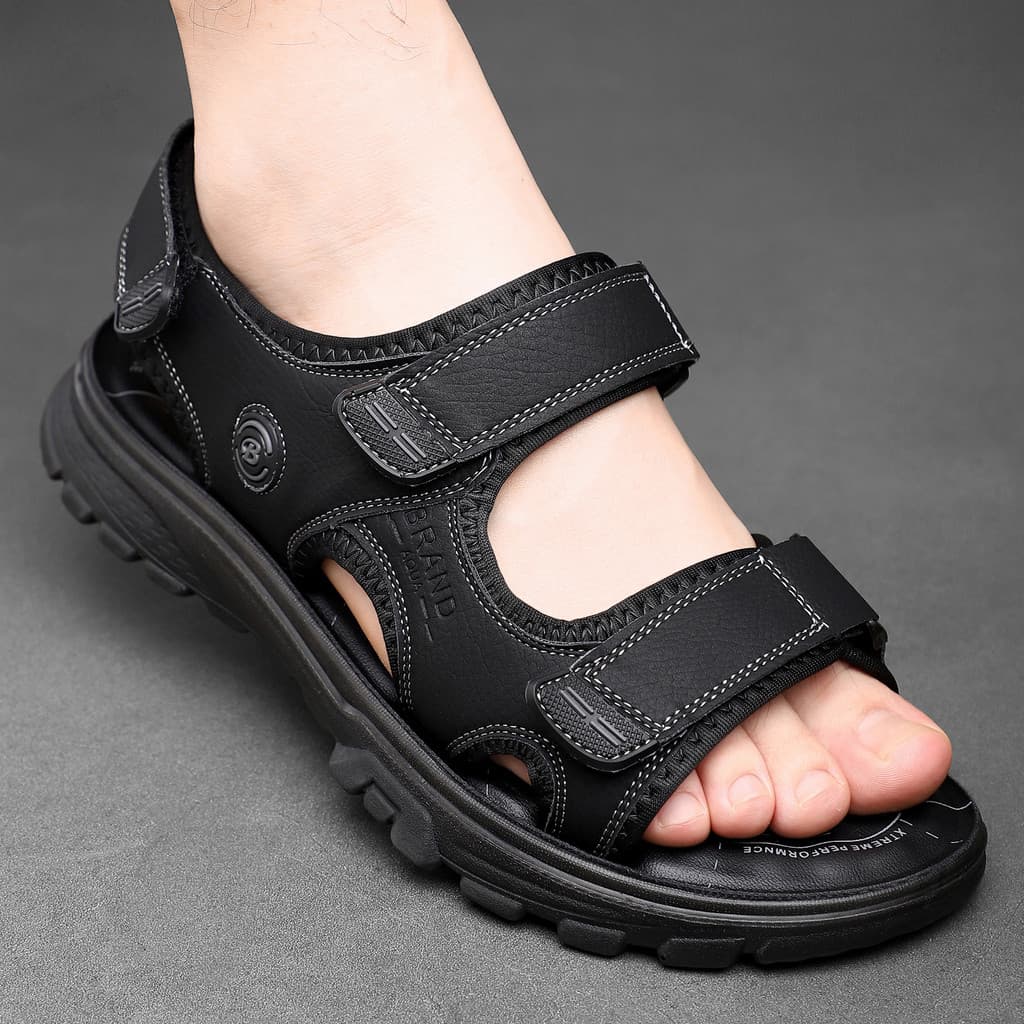 Verão masculino Casual sapatos de praia Velcro sola macia antiderrapante respirável 2026 novo estilo sandálias de conduç