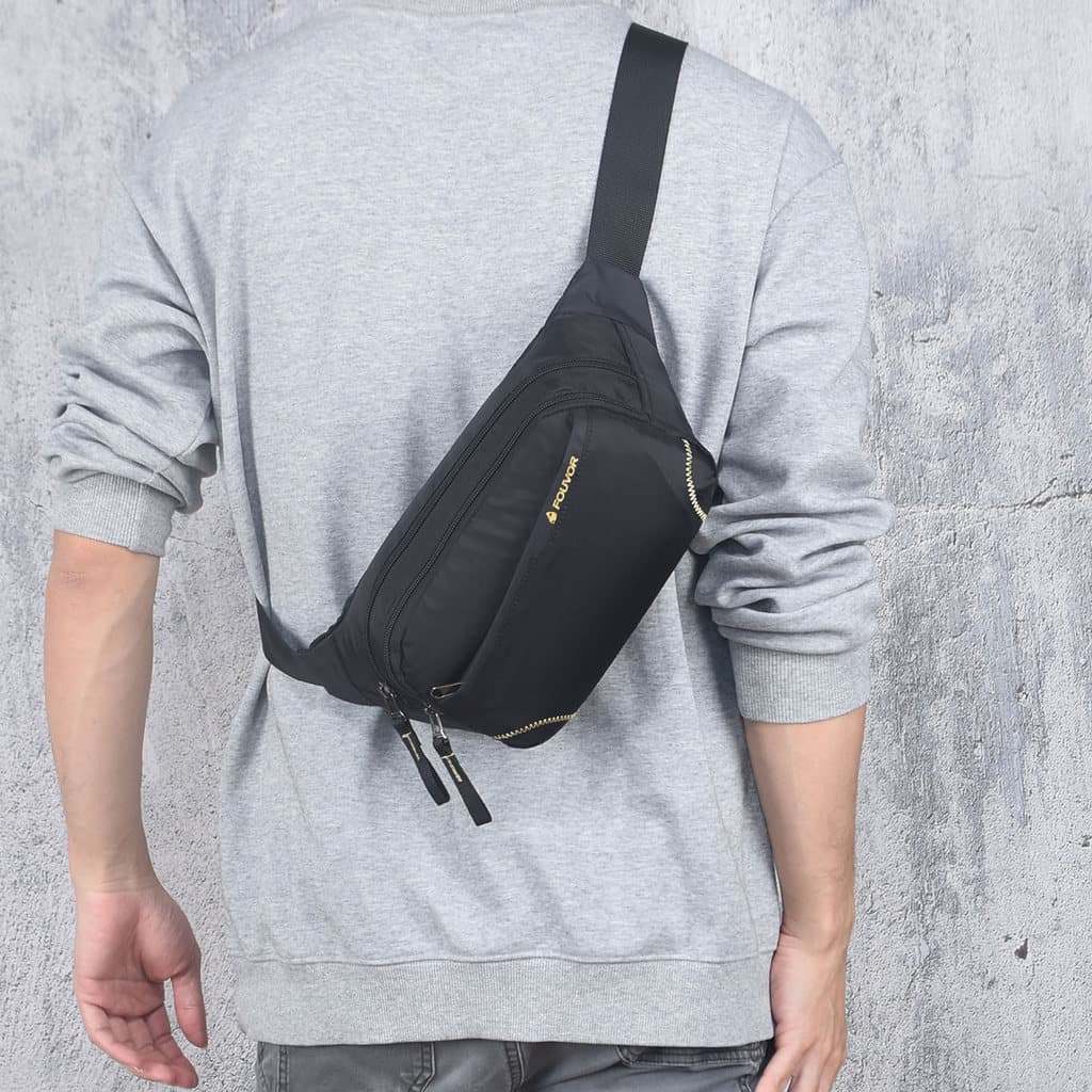 Moda autêntica bolsa de cintura masculina ao ar livre à prova dwaterproof água náilon leve ombro saco do mensageiro cart