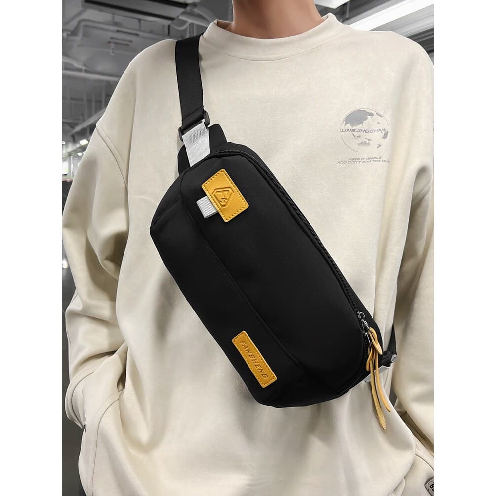 Multifuncional rua cintura saco street Wear contraste cor saco de peito masculino único esportes saco do mensageiro à pr