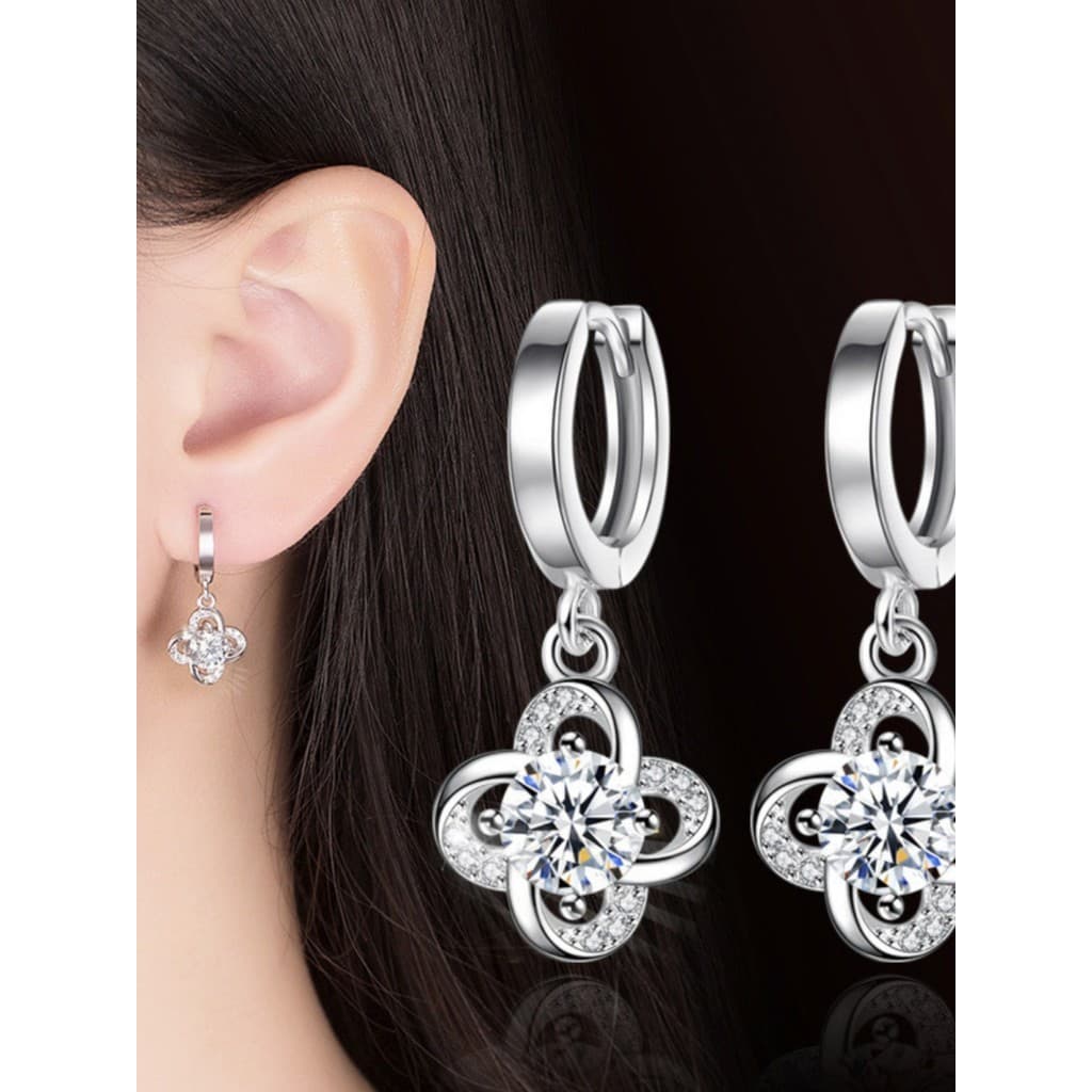 Elegante fivela de orelha japonês coreano simples jóias S925 brincos de prata Super piscando cristal zircão pequenos bri