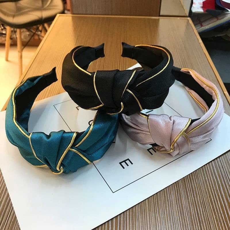 Versão coreana Phnom Penh Hairpin adulto mostrando rosto pequeno bandana coreano de abas largas doce simples bandana cru