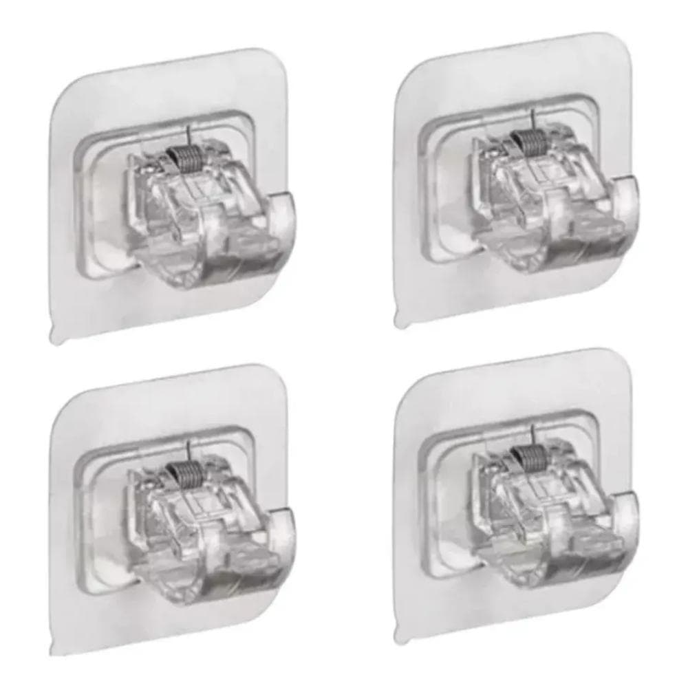 KIT 4 SUPORTES ADESIVOS PARA VARAL SEM FURO SUPORTE PARA CORTINA E BARRA MULTIUSO FIXAÇÃO SUPORTA ATÉ 5KG